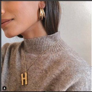 Gold Initials Alphabet Pendant Necklace